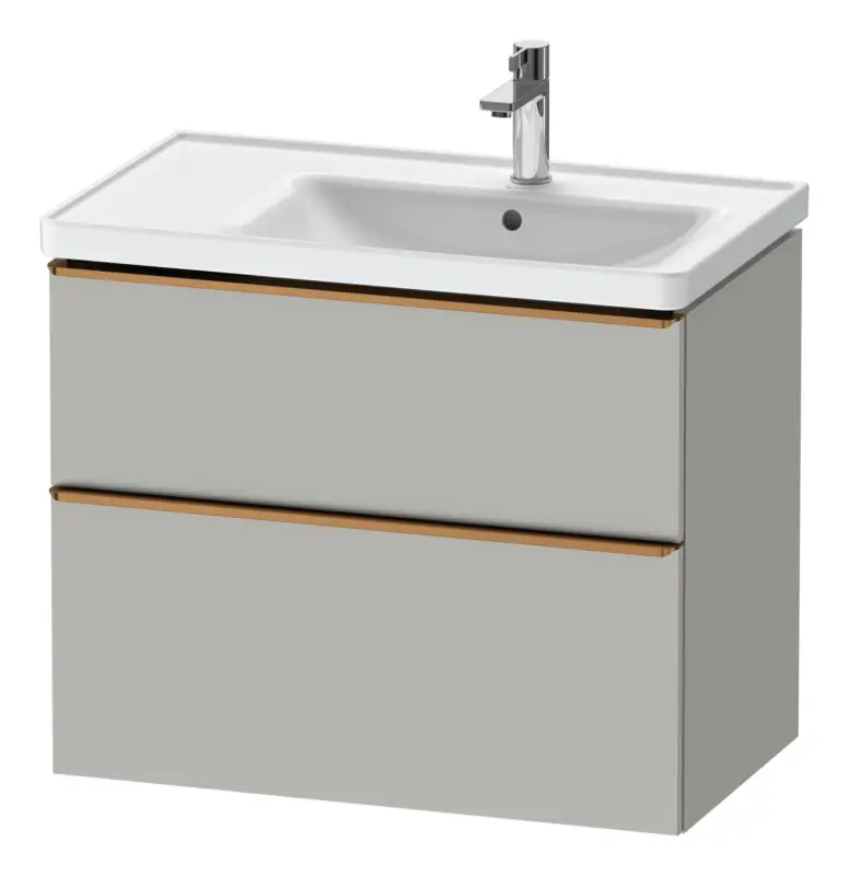 Duravit D-Neo Waschtischunterschrank für 237080 mit 2 Auszügen Griff Bronze Gebürstet 784 x 625 x 452 mm - Betongrau Matt Aktuell