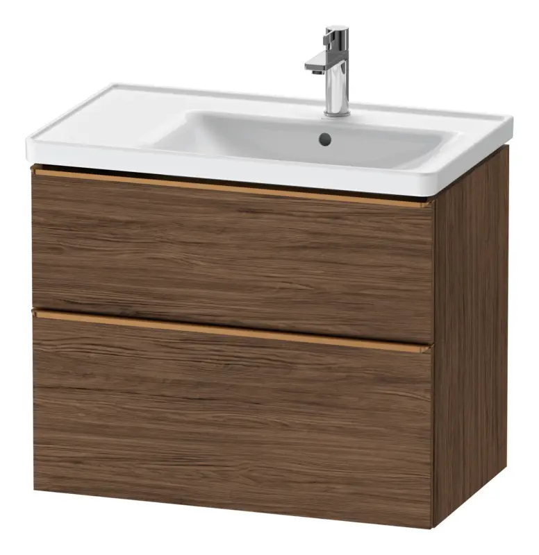 Preiswert Duravit D-Neo Waschtischunterschrank für 237080 mit 2 Auszügen Griff Bronze Gebürstet 784 x 625 x 452 mm - Nussbaum dunkel Matt