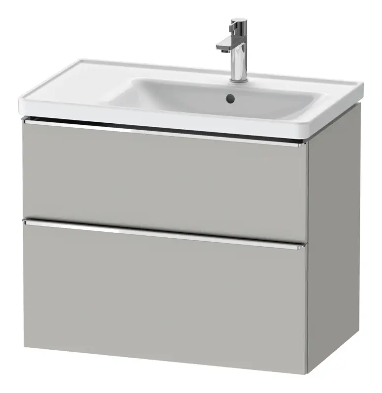 Duravit D-Neo Waschtischunterschrank für 237080 mit 2 Auszügen Griff Chrom Hochglanz 784 x 625 x 452 mm - Betongrau Matt Neu