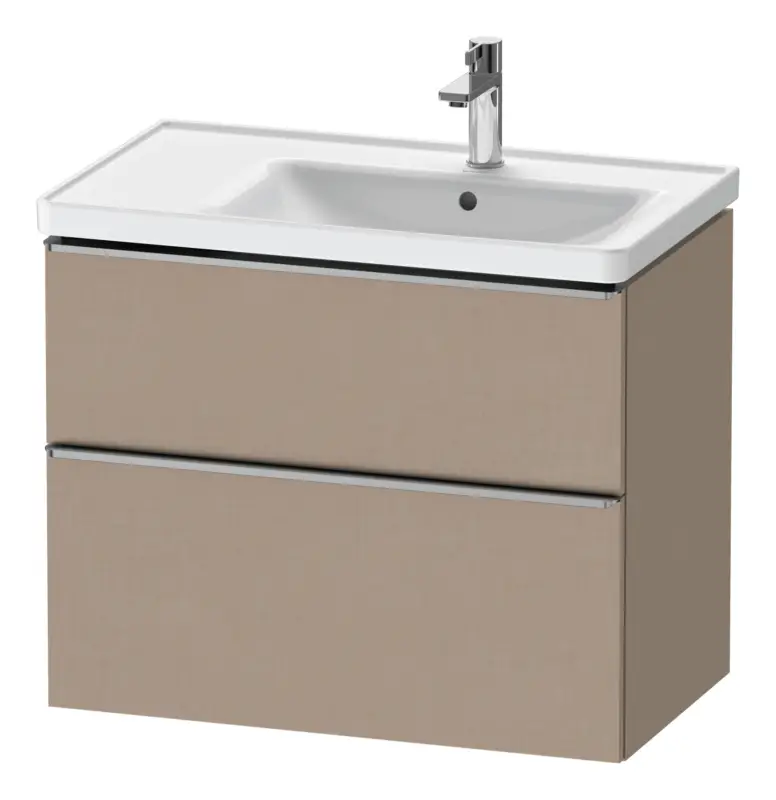Duravit D-Neo Waschtischunterschrank für 237080 mit 2 Auszügen Griff Edelstahl Gebürstet 784 x 625 x 452 mm - Leinen Matt Geprüft