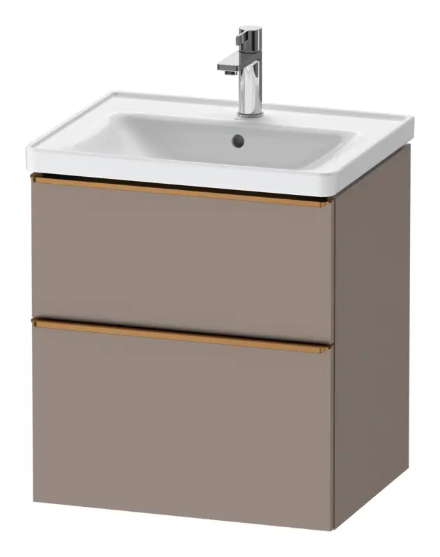 Duravit D-Neo Waschtischunterschrank mit 2 Auszügen Griff Bronze Gebürstet 584 x 625 x 452 mm - Basalt Matt Must-Have