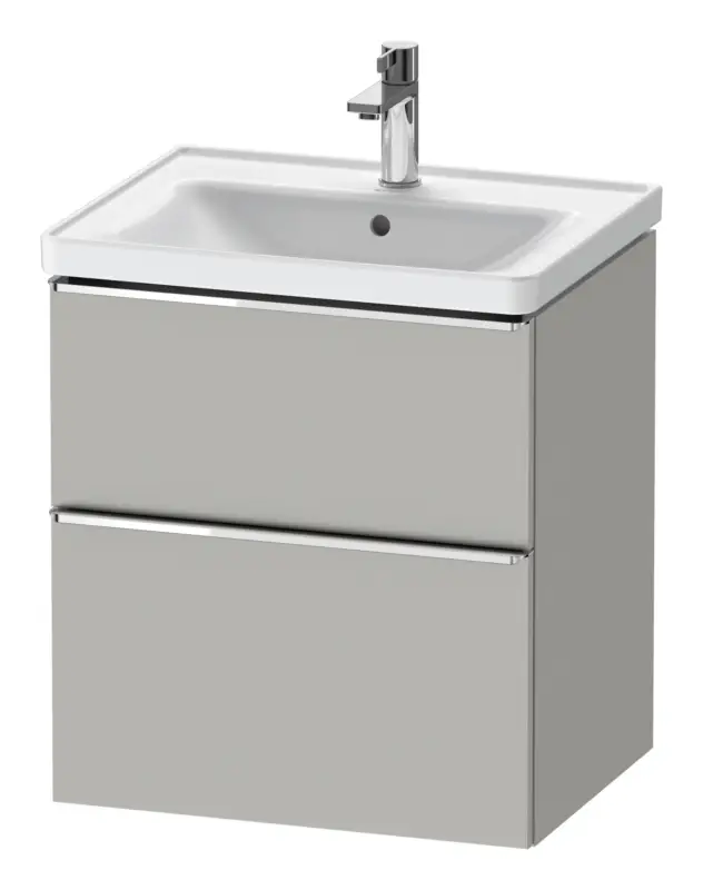 Neu Duravit D-Neo Waschtischunterschrank mit 2 Auszügen Griff Chrom Hochglanz 584 x 625 x 452 mm - Betongrau Matt