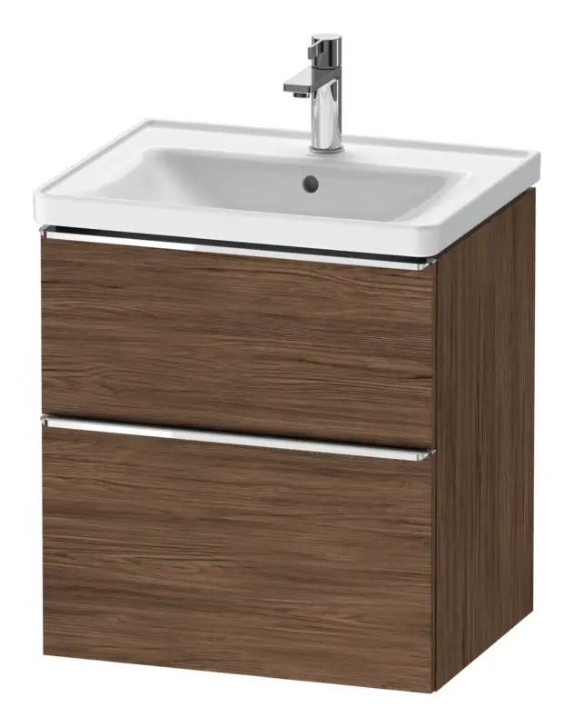 Duravit D-Neo Waschtischunterschrank mit 2 Auszügen Griff Chrom Hochglanz 584 x 625 x 452 mm - Nussbaum dunkel Matt Expressversand