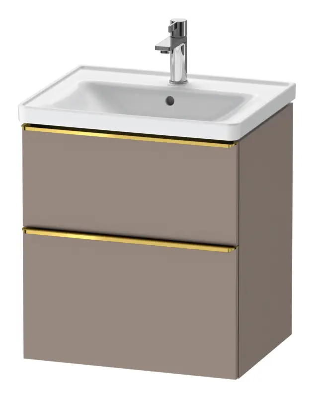 Duravit D-Neo Waschtischunterschrank mit 2 Auszügen Griff Gold Poliert 584 x 625 x 452 mm - Basalt Matt Kracherpreis