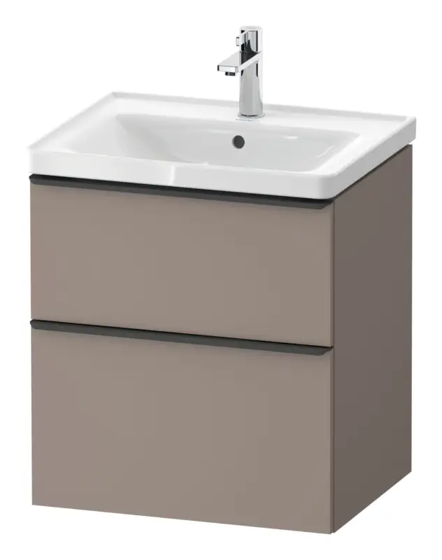 Duravit D-Neo Waschtischunterschrank mit 2 Auszügen Griff Diamantschwarz Matt 584 x 625 x 452 mm - Basalt Matt Top-Preis