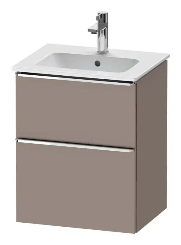 Letzte Chance Duravit D-Neo Waschtischunterschrank mit 2 Auszügen Griff Chrom Hochglanz 510 x 625 x 402 mm - Basalt Matt