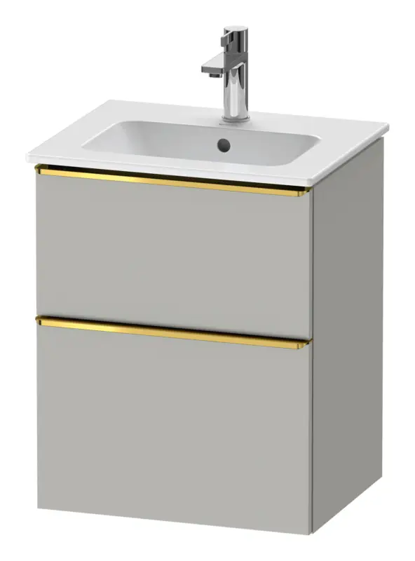 Markenware Duravit D-Neo Waschtischunterschrank mit 2 Auszügen Griff Gold Poliert 510 x 625 x 402 mm - Betongrau Matt