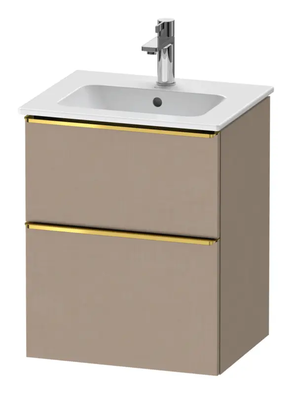 Neu Im Sortiment Duravit D-Neo Waschtischunterschrank mit 2 Auszügen Griff Gold Poliert 510 x 625 x 402 mm - Leinen Matt