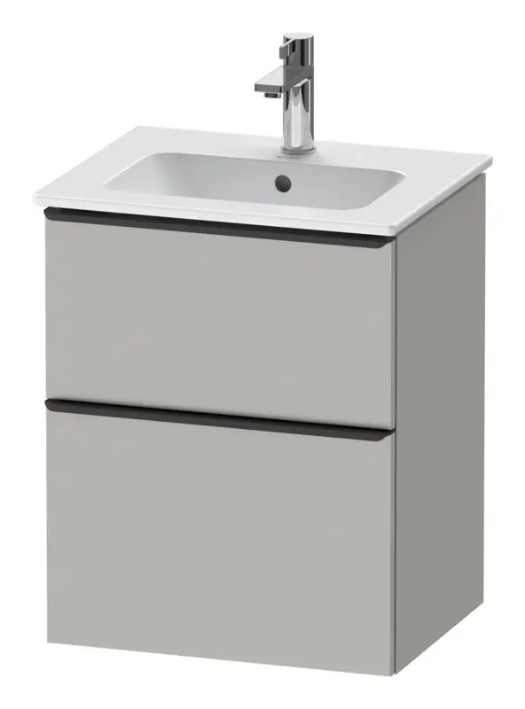 Duravit D-Neo Waschtischunterschrank mit 2 Auszügen Griff Diamantschwarz Matt 510 x 625 x 402 mm - Betongrau Matt Abverkauf