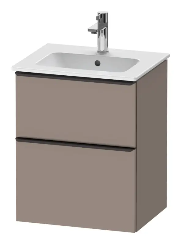 Highlight Duravit D-Neo Waschtischunterschrank mit 2 Auszügen Griff Diamantschwarz Matt 510 x 625 x 402 mm - Basalt Matt