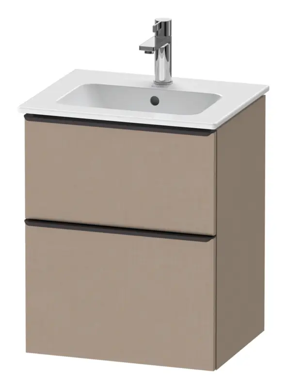 Sonderaktion Duravit D-Neo Waschtischunterschrank mit 2 Auszügen Griff Diamantschwarz Matt 510 x 625 x 402 mm - Leinen Matt