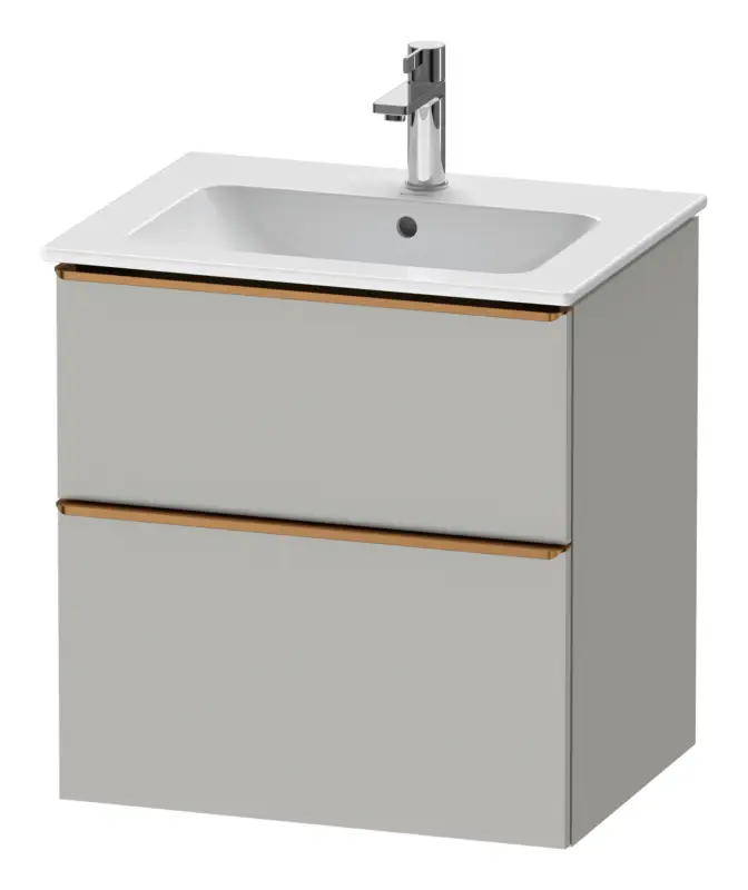 Günstig Duravit D-Neo Waschtischunterschrank mit 2 Auszügen Griff Bronze Gebürstet 610 x 625 x 462 mm - Betongrau Matt