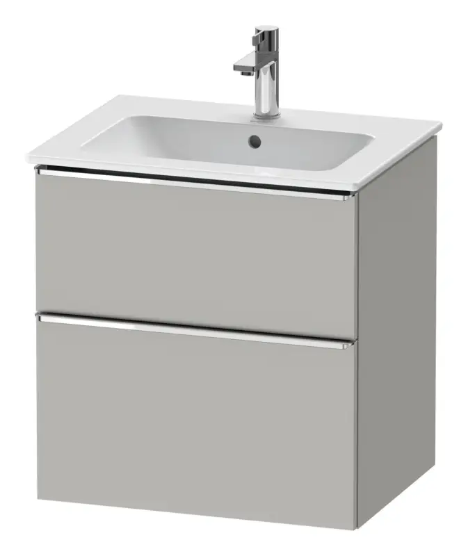 Sonderaktion Duravit D-Neo Waschtischunterschrank mit 2 Auszügen Griff Chrom Hochglanz 610 x 625 x 462 mm - Betongrau Matt