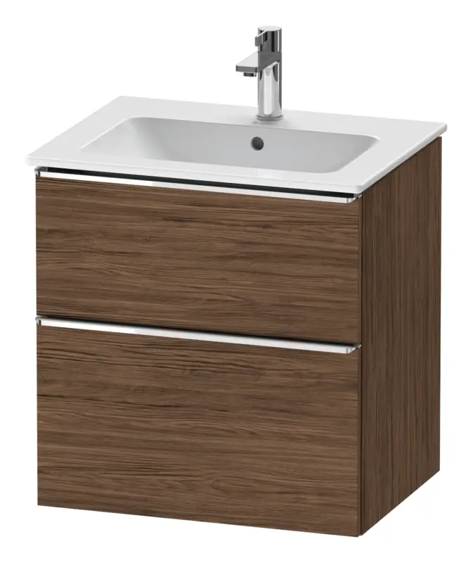 Garantierte Lieferung Duravit D-Neo Waschtischunterschrank mit 2 Auszügen Griff Chrom Hochglanz 610 x 625 x 462 mm - Nussbaum dunkel Matt