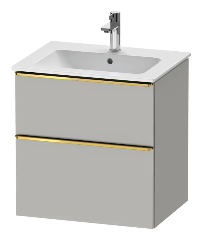 Preis Gesenkt Duravit D-Neo Waschtischunterschrank mit 2 Auszügen Griff Gold Poliert 610 x 625 x 462 mm - Betongrau Matt