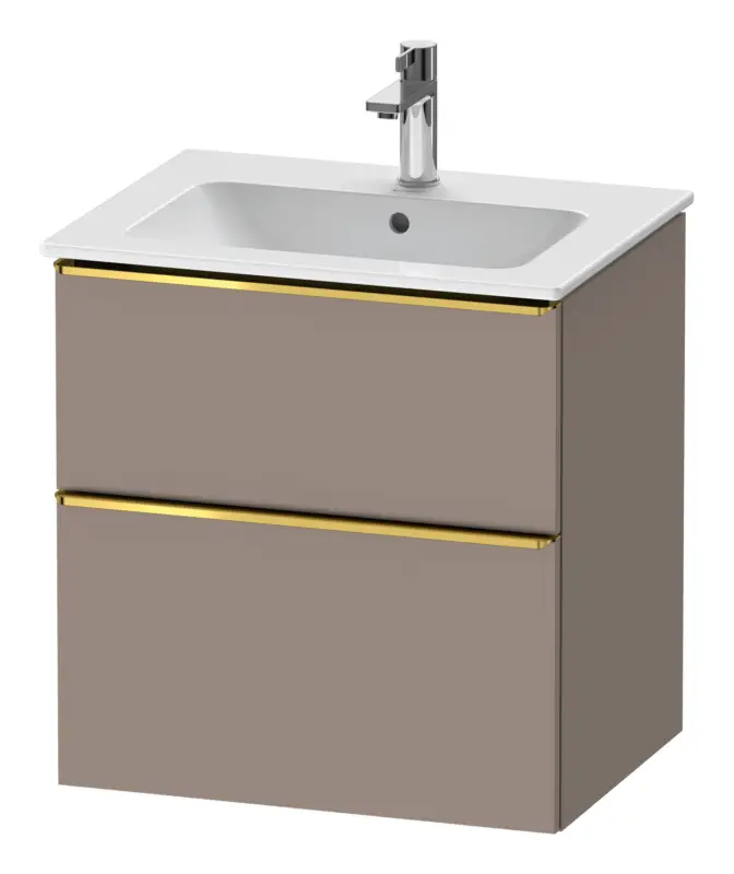 Abverkauf Duravit D-Neo Waschtischunterschrank mit 2 Auszügen Griff Gold Poliert 610 x 625 x 462 mm - Basalt Matt