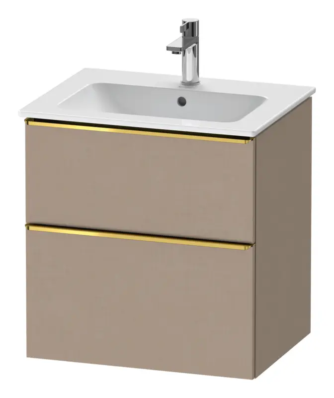 Duravit D-Neo Waschtischunterschrank mit 2 Auszügen Griff Gold Poliert 610 x 625 x 462 mm - Leinen Matt Wochenendangebot