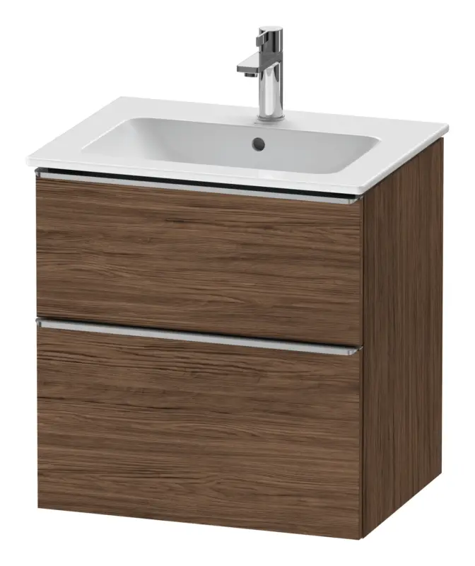 Preiswert Duravit D-Neo Waschtischunterschrank mit 2 Auszügen Griff Edelstahl Gebürstet 610 x 625 x 462 mm - Nussbaum dunkel Matt