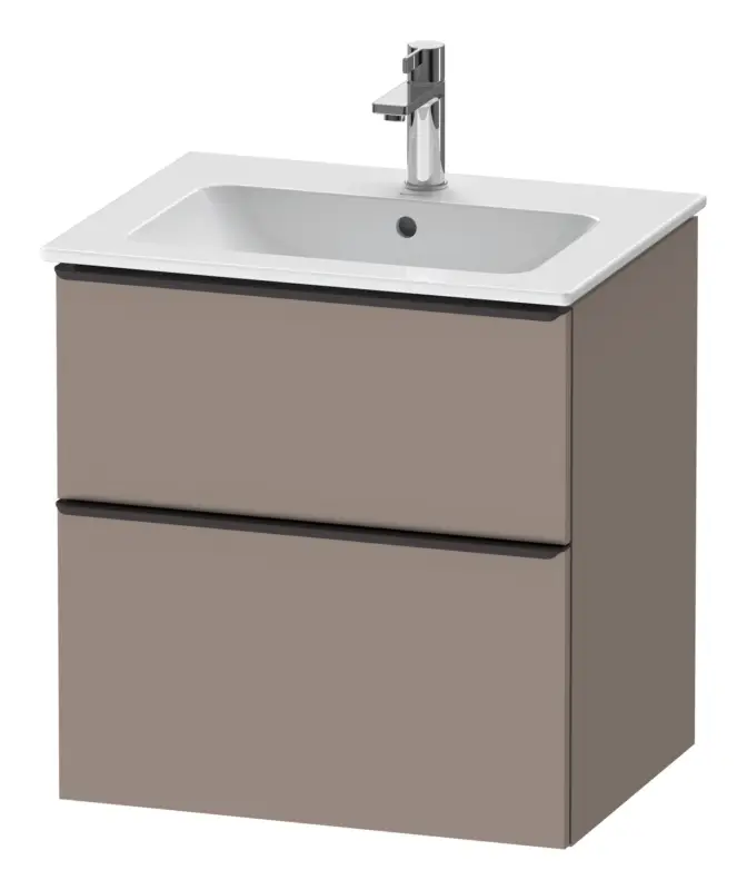 Duravit D-Neo Waschtischunterschrank mit 2 Auszügen Griff Diamantschwarz Matt 610 x 625 x 462 mm - Basalt Matt Sale