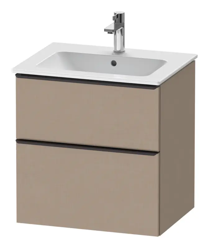 Duravit D-Neo Waschtischunterschrank mit 2 Auszügen Griff Diamantschwarz Matt 610 x 625 x 462 mm - Leinen Matt Beliebt