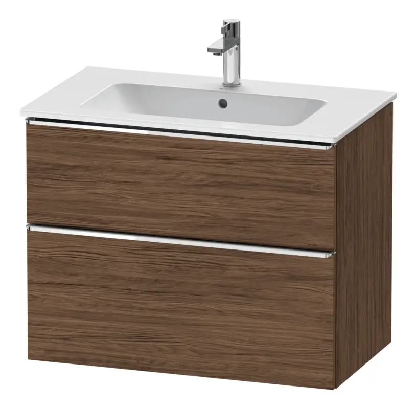 Begrenztes Angebot Duravit D-Neo Waschtischunterschrank für 233683 mit 2 Auszügen Griff Chrom Hochglanz 810 x 625 x 462 mm - Nussbaum dunkel Matt
