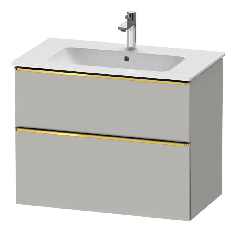 Duravit D-Neo Waschtischunterschrank für 233683 mit 2 Auszügen Griff Gold Poliert 810 x 625 x 462 mm - Betongrau Matt Begrenztes Angebot