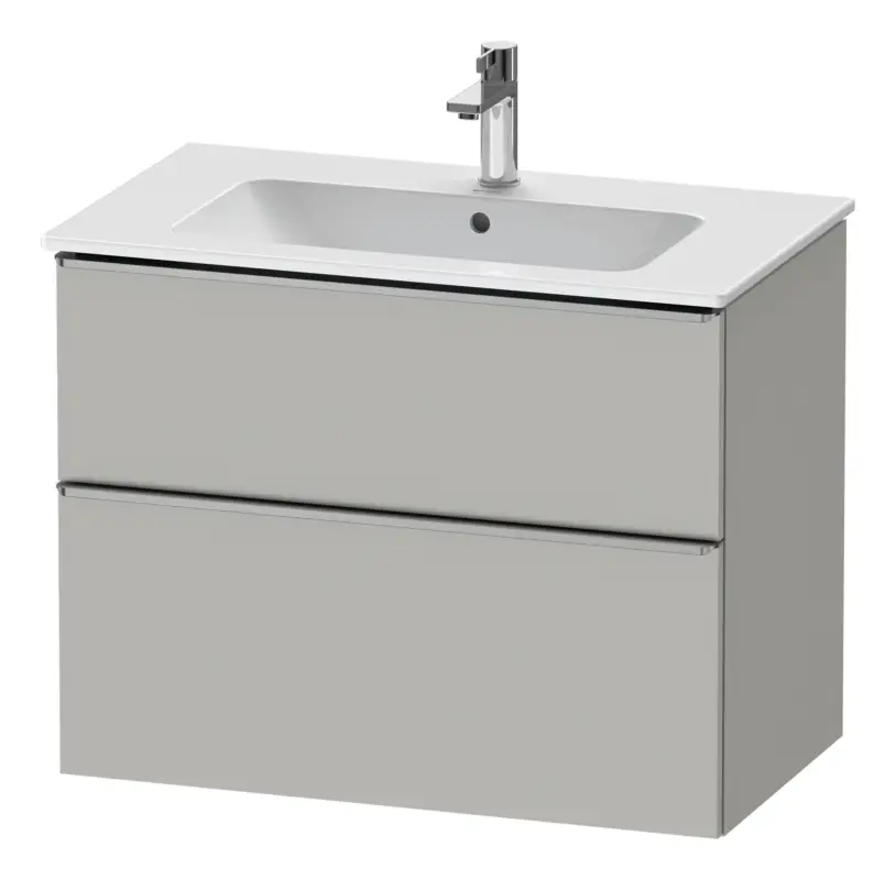 Duravit D-Neo Waschtischunterschrank für 233683 mit 2 Auszügen Griff Edelstahl Gebürstet 810 x 625 x 462 mm - Betongrau Matt Sofort Bestellen