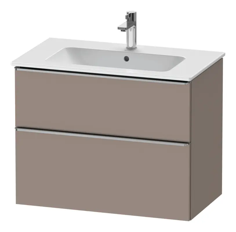 Markenware Duravit D-Neo Waschtischunterschrank für 233683 mit 2 Auszügen Griff Edelstahl Gebürstet 810 x 625 x 462 mm - Basalt Matt