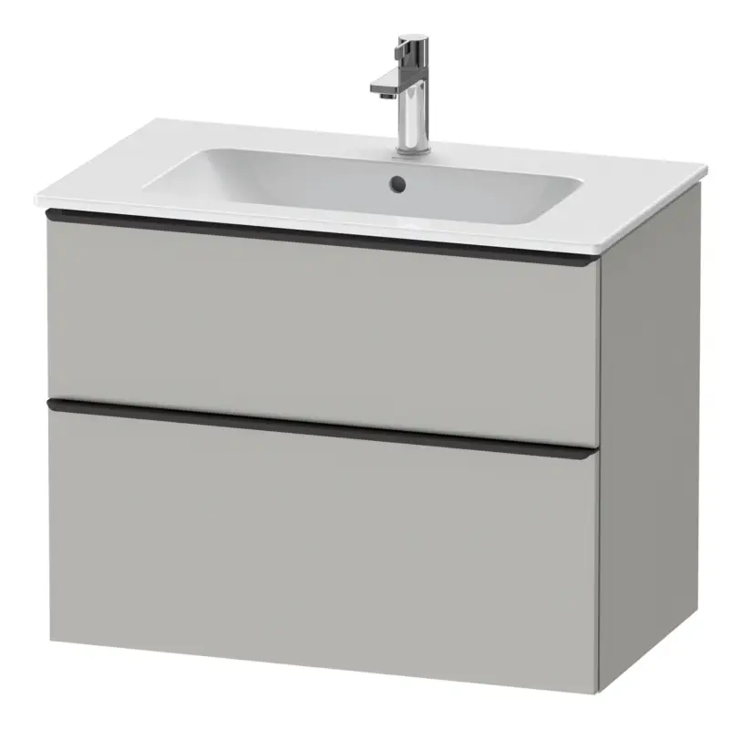 Duravit D-Neo Waschtischunterschrank für 233683 mit 2 Auszügen Griff Diamantschwarz Matt 810 x 625 x 462 mm - Betongrau Matt Sofort Bestellen