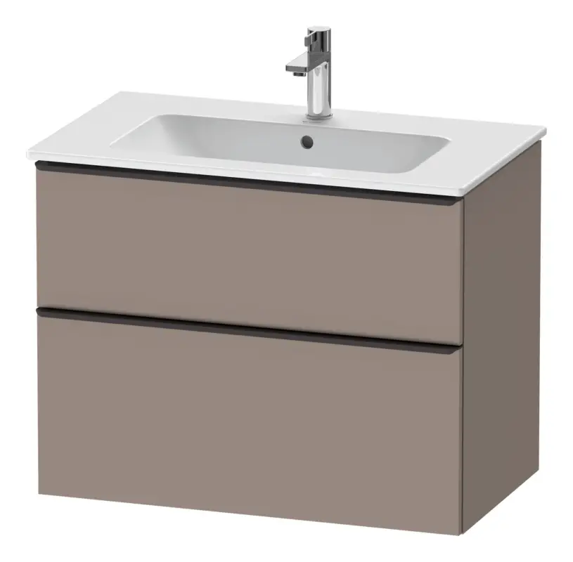 Duravit D-Neo Waschtischunterschrank für 233683 mit 2 Auszügen Griff Diamantschwarz Matt 810 x 625 x 462 mm - Basalt Matt Must-Have
