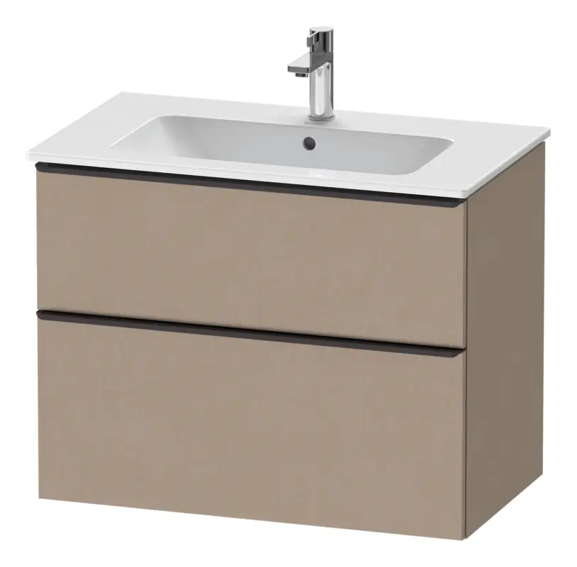 Schneller Versand Duravit D-Neo Waschtischunterschrank für 233683 mit 2 Auszügen Griff Diamantschwarz Matt 810 x 625 x 462 mm - Leinen Matt