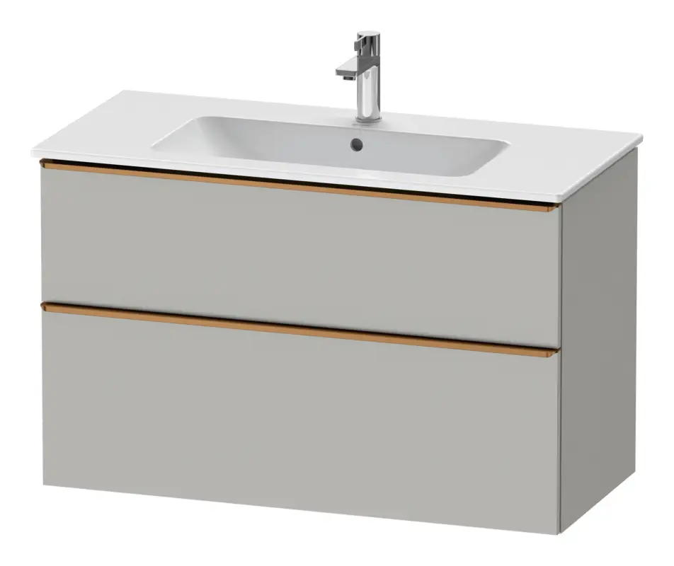 Ausverkauf Duravit D-Neo Waschtischunterschrank mit 2 Auszügen Griff Bronze Gebürstet 1010 x 625 x 462 mm - Betongrau Matt