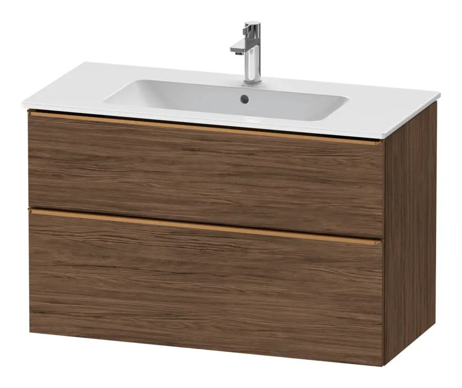 Solange Der Vorrat Reicht Duravit D-Neo Waschtischunterschrank mit 2 Auszügen Griff Bronze Gebürstet 1010 x 625 x 462 mm - Nussbaum dunkel Matt