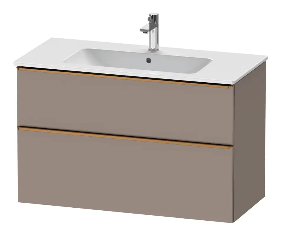 Duravit D-Neo Waschtischunterschrank mit 2 Auszügen Griff Bronze Gebürstet 1010 x 625 x 462 mm - Basalt Matt Highlight