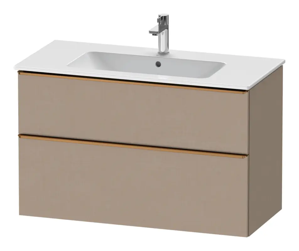 Rabatt Duravit D-Neo Waschtischunterschrank mit 2 Auszügen Griff Bronze Gebürstet 1010 x 625 x 462 mm - Leinen Matt