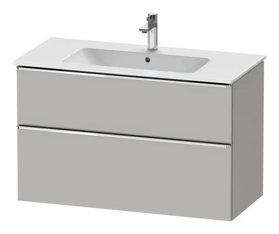 Duravit D-Neo Waschtischunterschrank mit 2 Auszügen Griff Chrom Hochglanz 1010 x 625 x 462 mm - Betongrau Matt Begrenztes Angebot
