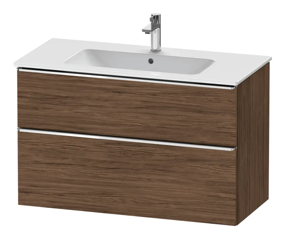 Duravit D-Neo Waschtischunterschrank mit 2 Auszügen Griff Chrom Hochglanz 1010 x 625 x 462 mm - Nussbaum dunkel Matt Top-Seller