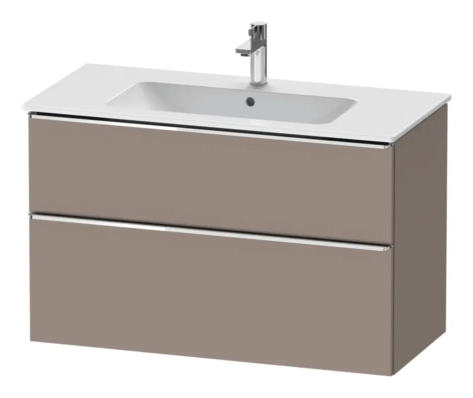 Zertifiziert Duravit D-Neo Waschtischunterschrank mit 2 Auszügen Griff Chrom Hochglanz 1010 x 625 x 462 mm - Basalt Matt