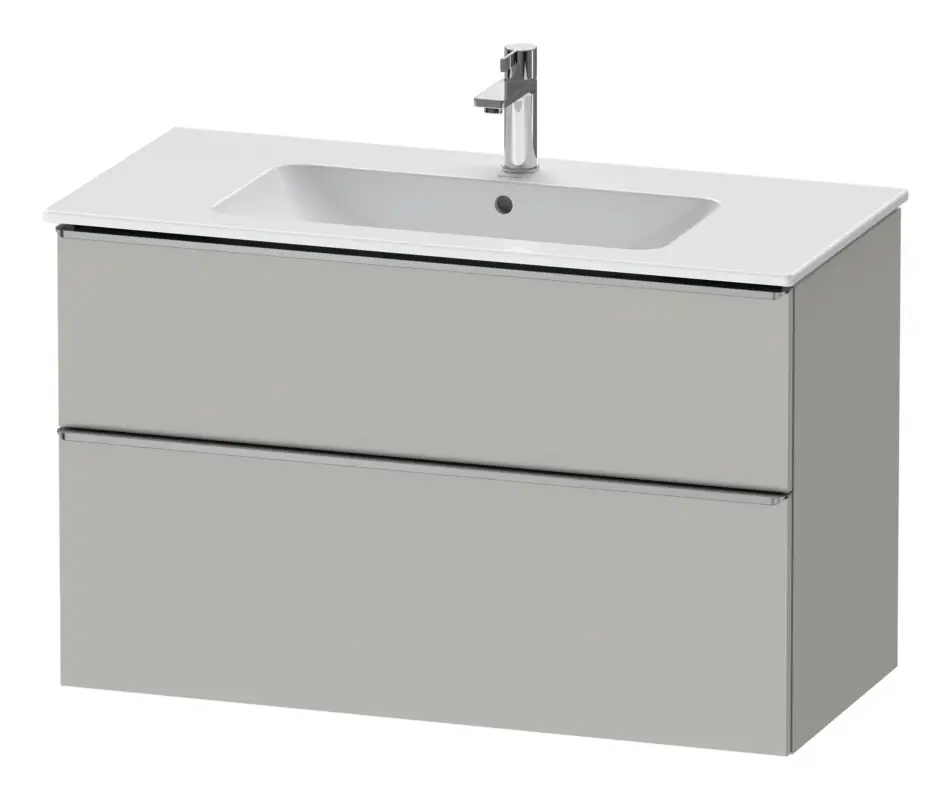Online Kaufen Duravit D-Neo Waschtischunterschrank mit 2 Auszügen Griff Edelstahl Gebürstet 1010 x 625 x 462 mm - Betongrau Matt