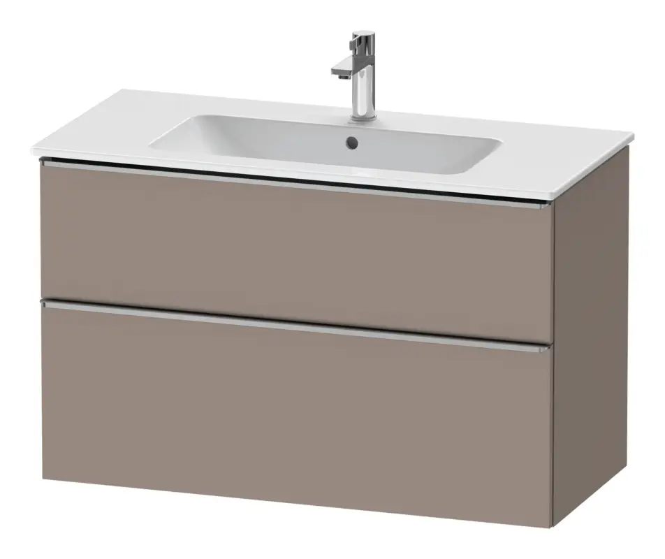 Sale Duravit D-Neo Waschtischunterschrank mit 2 Auszügen Griff Edelstahl Gebürstet 1010 x 625 x 462 mm - Basalt Matt