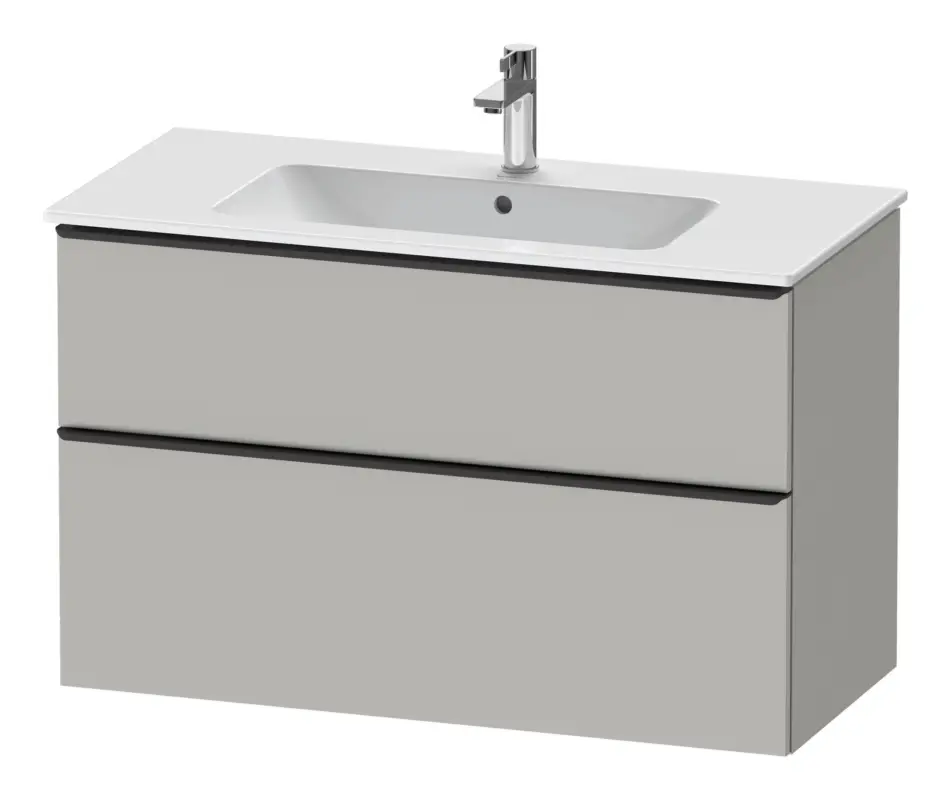 Günstig Duravit D-Neo Waschtischunterschrank mit 2 Auszügen Griff Diamantschwarz Matt 1010 x 625 x 462 mm - Betongrau Matt