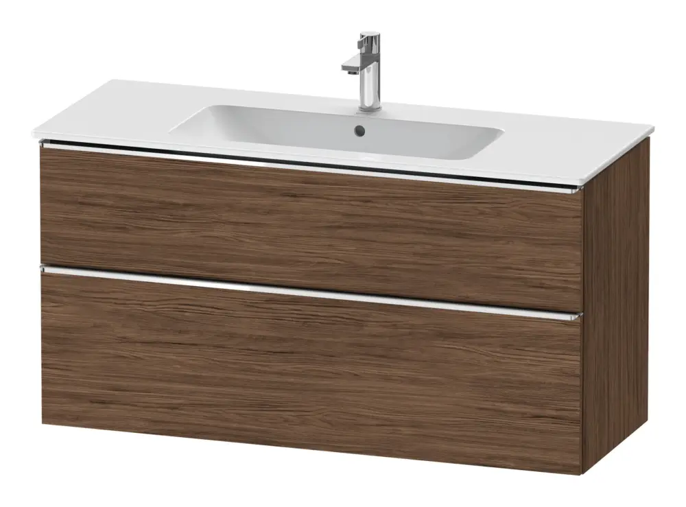 Duravit D-Neo Waschtischunterschrank mit 2 Auszügen Griff Chrom Hochglanz 1210 x 625 x 462 mm - Nussbaum dunkel Matt Versand Am Gleichen Tag