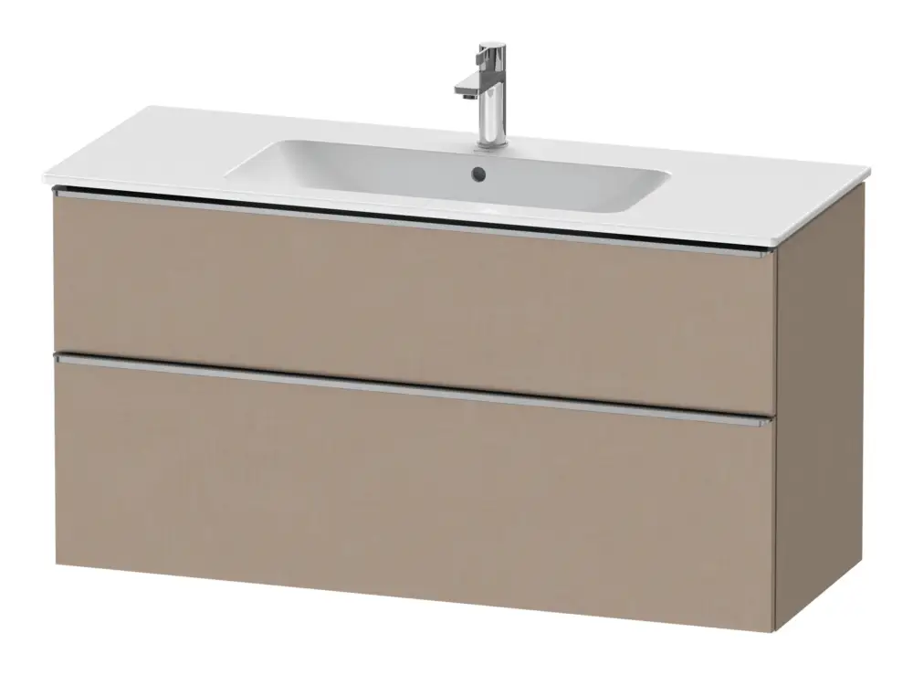 Duravit D-Neo Waschtischunterschrank mit 2 Auszügen Griff Edelstahl Gebürstet 1210 x 625 x 462 mm - Leinen Matt Abverkauf