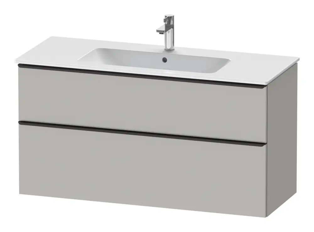 Abverkauf Duravit D-Neo Waschtischunterschrank mit 2 Auszügen Griff Diamantschwarz Matt 1210 x 625 x 462 mm - Betongrau Matt