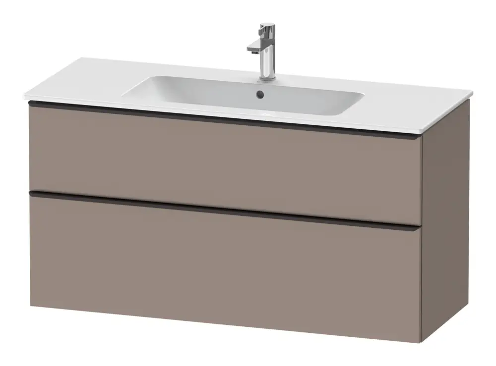 Letzte Chance Duravit D-Neo Waschtischunterschrank mit 2 Auszügen Griff Diamantschwarz Matt 1210 x 625 x 462 mm - Basalt Matt