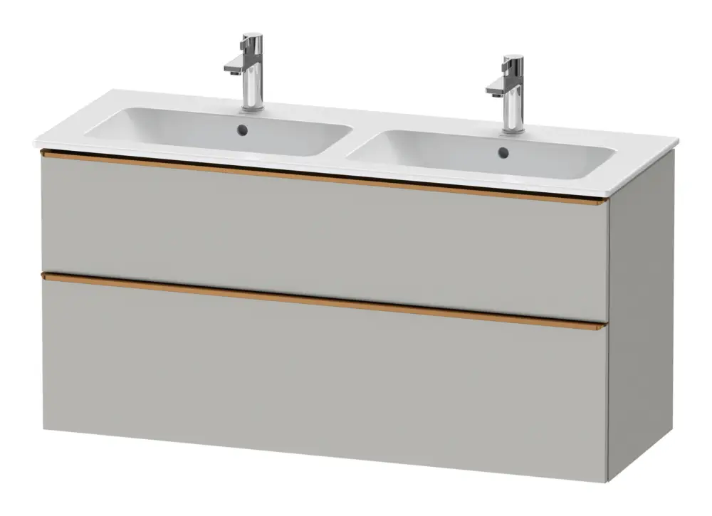 Duravit D-Neo Waschtischunterschrank für 2 Becken mit 2 Auszügen Griff Bronze Gebürstet 1280 x 625 x 462 mm - Betongrau Matt Sale