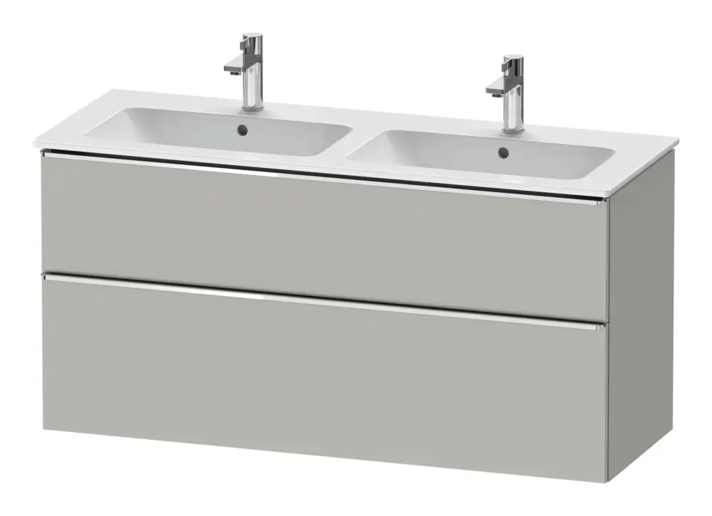 Heißes Angebot Duravit D-Neo Waschtischunterschrank für 2 Becken mit 2 Auszügen Griff Chrom Hochglanz 1280 x 625 x 462 mm - Betongrau Matt