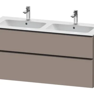 Abverkauf Duravit D-Neo Waschtischunterschrank für 2 Becken mit 2 Auszügen Griff Diamantschwarz Matt 1280 x 625 x 462 mm - Basalt Matt