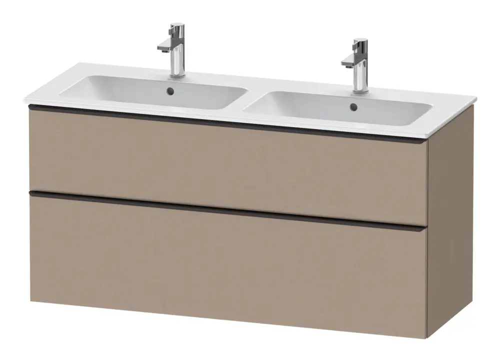 Solange Der Vorrat Reicht Duravit D-Neo Waschtischunterschrank für 2 Becken mit 2 Auszügen Griff Diamantschwarz Matt 1280 x 625 x 462 mm - Leinen Matt