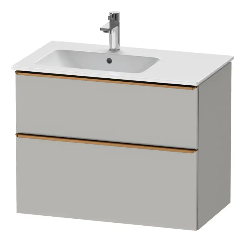 Bestpreis Duravit D-Neo Waschtischunterschrank für 234583 mit 2 Auszügen Griff Bronze Gebürstet 810 x 625 x 462 mm - Betongrau Matt
